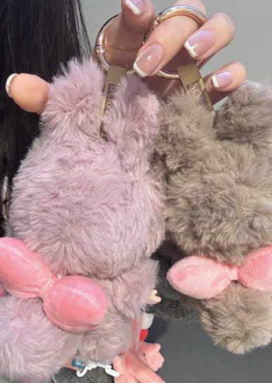 Soft & Cute Labubu – Pink Bow Style - schlüsselanhänger