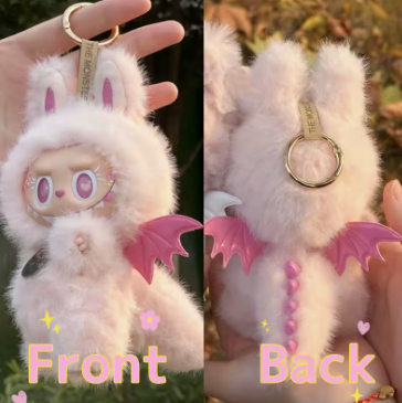 【海外限定】ZIMOMO LABUBUキーホルダーstrawberry pink Labubu Zimomo Strawberry Edition Doll