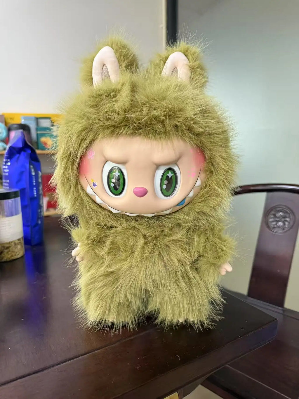 【ジモモ】38cm 白ラブブ【LABUBU】 BIGサイズ ぬいぐるみ Labubu ZIMOMO 38cm改装ラブブ ジモモ