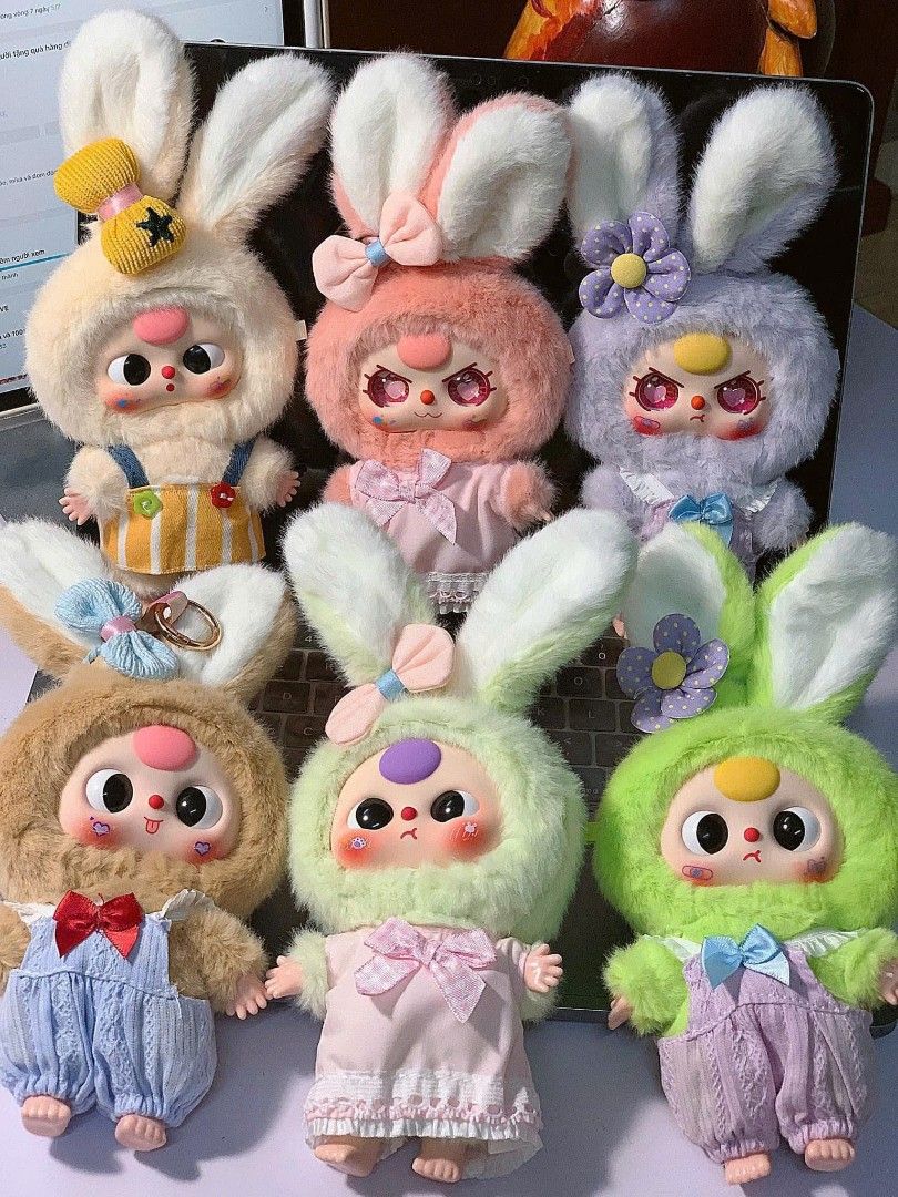 Baby Three Rabbit Macaron Cute Bunny - Blind Box - Dekoration